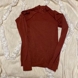 Red Lululemon Keep the Heat Long Sleeve Shirt